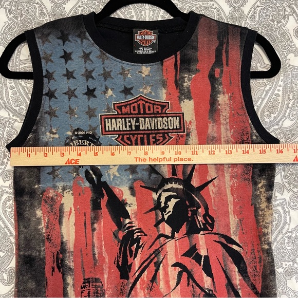 Harley-Davidson Vintage 2005 Liberty Muscle T-Shirt Cartersville Ga Sz L Black - Picture 8 of 8